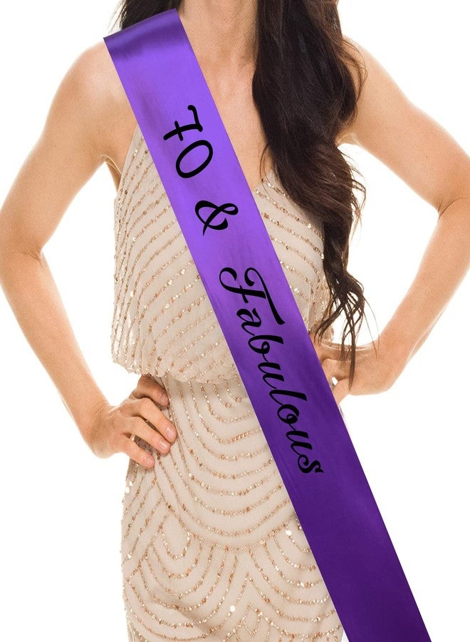 Hubops 70 & Fabulous sash for Girls Birthday /70th Birthday Sash Party Decoration (Purple) - Image 1